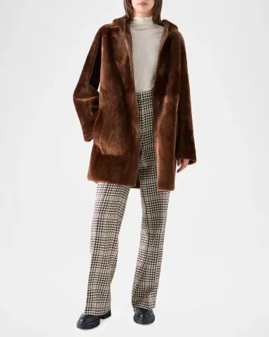 Akris punto Hooded Shearling Oversized Coat | Thumbnail 2 Akris punto Hooded Shearling Oversized Coat | Thumbnail 2