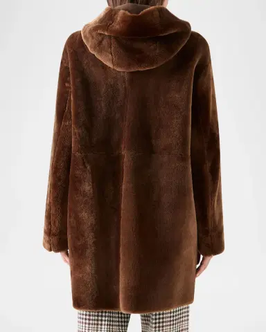Akris punto Hooded Shearling Oversized Coat | Thumbnail 3 Akris punto Hooded Shearling Oversized Coat | Thumbnail 3