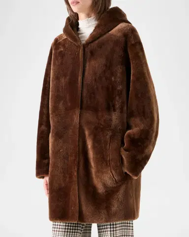 Akris punto Hooded Shearling Oversized Coat | Thumbnail 6 Akris punto Hooded Shearling Oversized Coat | Thumbnail 6