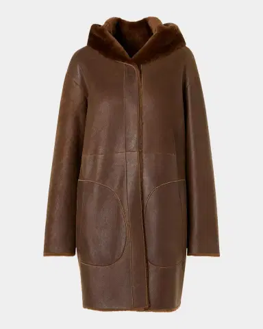 Akris punto Hooded Shearling Oversized Coat | Thumbnail 7 Akris punto Hooded Shearling Oversized Coat | Thumbnail 7