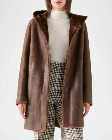 Akris punto Hooded Shearling Oversized Coat | Thumbnail 8 Akris punto Hooded Shearling Oversized Coat | Thumbnail 8