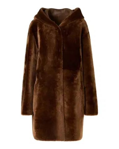 Akris punto Hooded Shearling Oversized Coat | Thumbnail 1 Akris punto Hooded Shearling Oversized Coat | Thumbnail 1