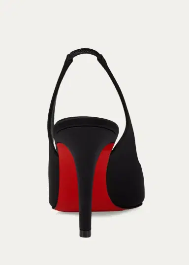 Christian Louboutin 85mm Fanny Love Satin Slingback Pumps | Thumbnail 2