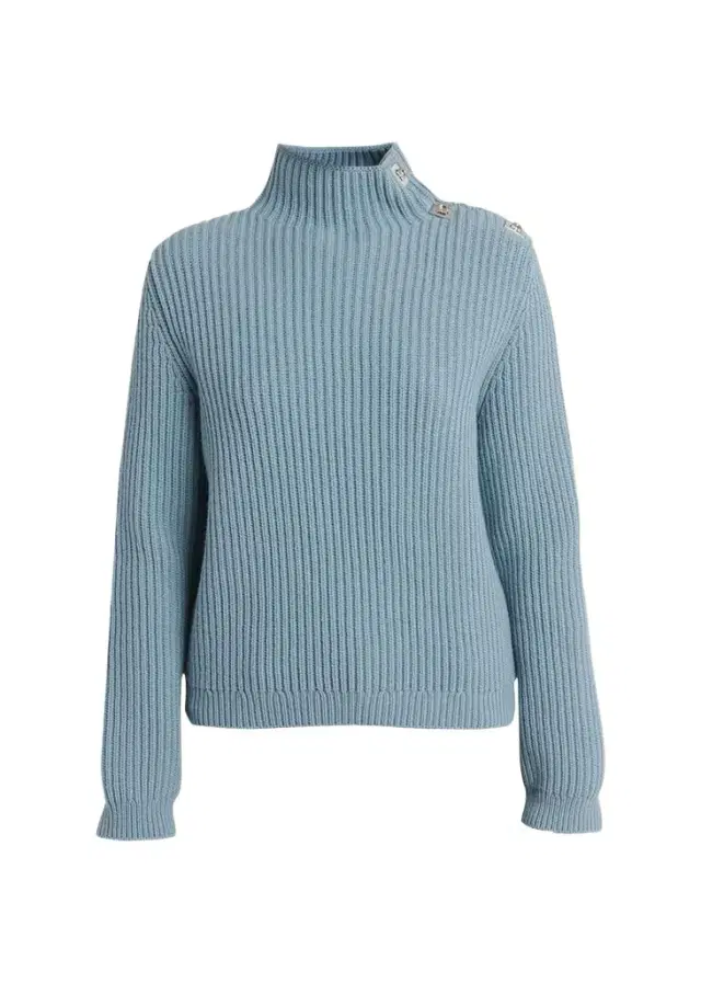 Ferragamo Gancini Clasp Shoulder Wool Turtleneck Sweater