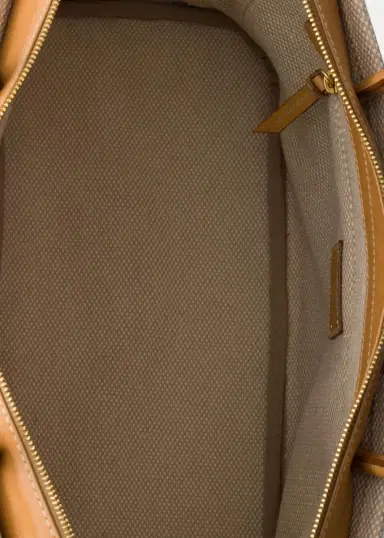 Prada Striped Canvas Leather-Trim Tote Bag | Thumbnail 3 Prada Striped Canvas Leather-Trim Tote Bag | Thumbnail 3