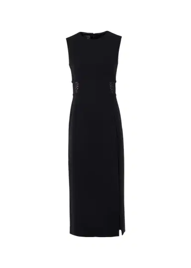 Akris Sleeveless Lace-Inset Wool Double-Face Midi Dress | Thumbnail 1