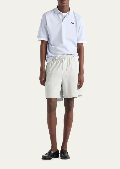 Prada Men's Double-Layer Polo Shirt | Thumbnail 2 Prada Men's Double-Layer Polo Shirt | Thumbnail 2
