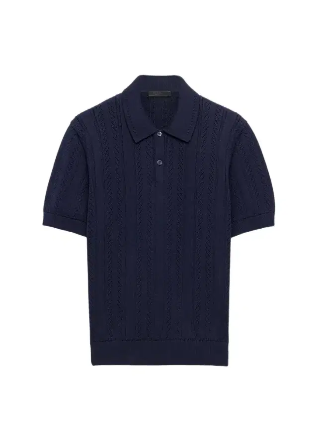 Prada Men's Coton Pointelle Knit Polo Shirt