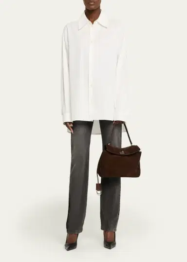 Balenciaga Rodeo Small Suede Top-Handle Bag | Thumbnail 9