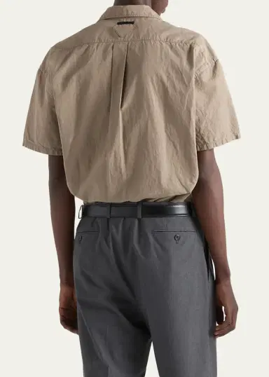 Prada Men's Cotton and Linen Short-Sleeve Shirt | Thumbnail 3