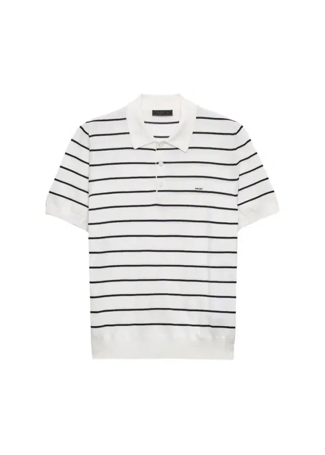 Prada Men's Cotton Knit Pinstripe Polo Shirt