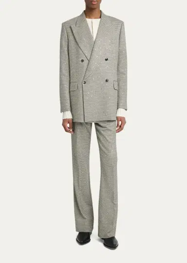 AMIRI Men's MA Fit Houndstooth Sequin Trousers | Thumbnail 2 AMIRI Men's MA Fit Houndstooth Sequin Trousers | Thumbnail 2