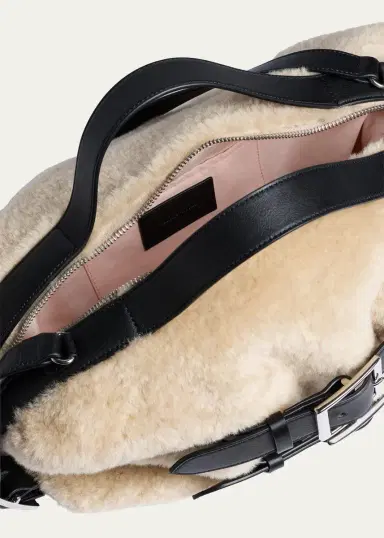 Simone Rocha Biker Belted Faux Fur Shoulder Bag | Thumbnail 3 Simone Rocha Biker Belted Faux Fur Shoulder Bag | Thumbnail 3