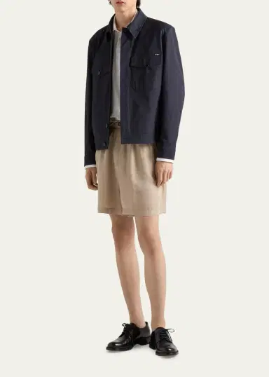Prada Men's Technical Twill Shirt Jacket | Thumbnail 2