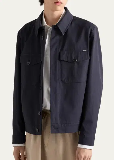 Prada Men's Technical Twill Shirt Jacket | Thumbnail 4