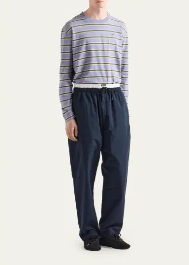 Prada Men's Cotton and Linen Relaxed Pull-On Pants | Thumbnail 2