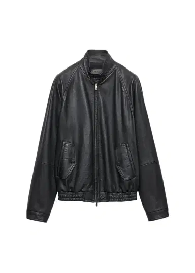 Prada Men's Stand Collar Napa Leather Jacket | Thumbnail 1