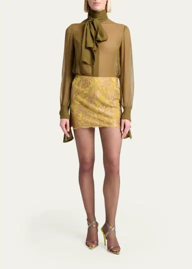 Saint Laurent Lace Mini Skirt | Thumbnail 2 Saint Laurent Lace Mini Skirt | Thumbnail 2