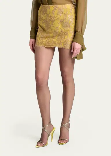 Saint Laurent Lace Mini Skirt | Thumbnail 4 Saint Laurent Lace Mini Skirt | Thumbnail 4