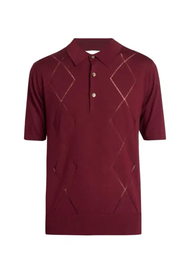 Dries Van Noten Men's Cotton Argyle Wool Polo