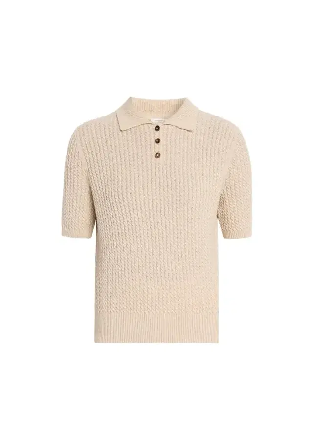 Lafayette 148 New York Cable-Knit Cashmere Polo Sweater