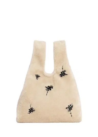 Simone Rocha Crystal-Embellished Faux Fur Shopping Tote Bag | Thumbnail 1 Simone Rocha Crystal-Embellished Faux Fur Shopping Tote Bag | Thumbnail 1