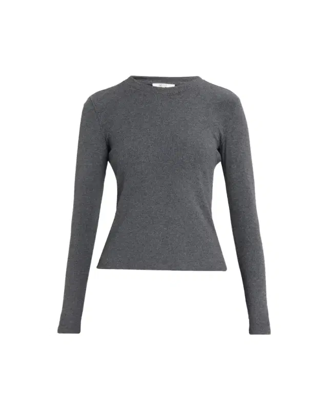 Frame The Long-Sleeve Rib Crewneck Top