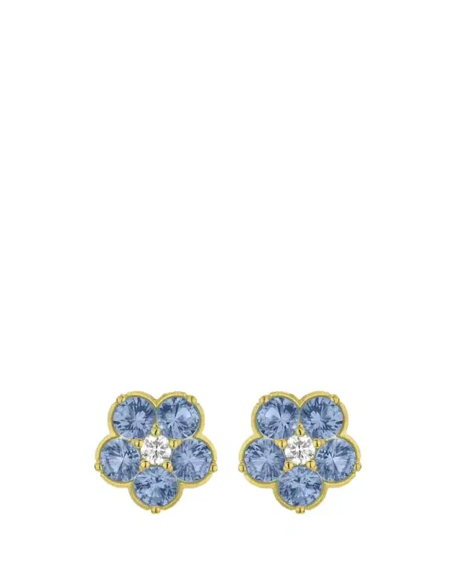 Paul Morelli 18K Wild Child Sapphire and Diamond Stud Earrings, Blue