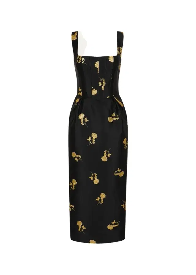 Rebecca Vallance Mariya Floral Jacquard Midi Dress