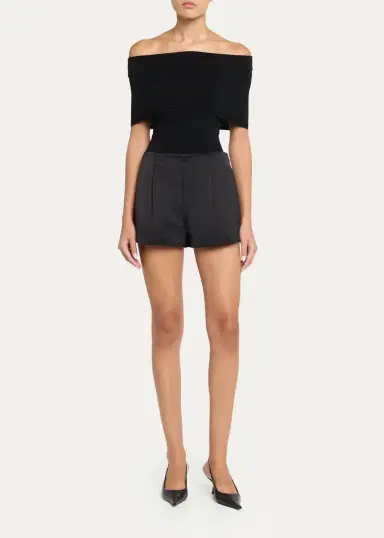 Ulla Johnson Isa High-Rise Satin Shorts | Thumbnail 2