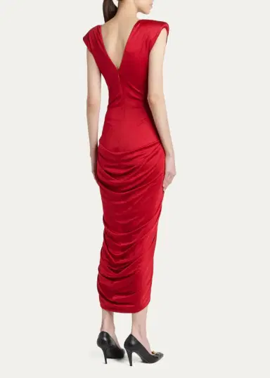 Versace Ruched Tulip-Hem Gown | Thumbnail 3 Versace Ruched Tulip-Hem Gown | Thumbnail 3