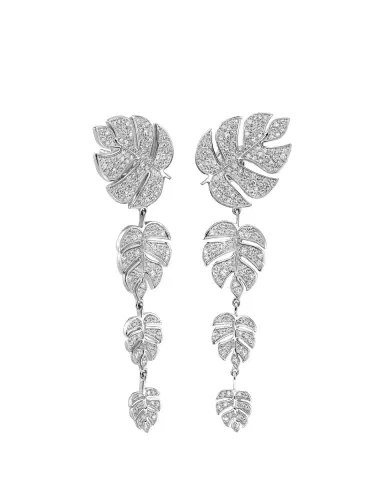 Sydney Evan 14K White Gold & Diamond Monstera Leaf Drop Earrings | Thumbnail 2 Sydney Evan 14K White Gold & Diamond Monstera Leaf Drop Earrings | Thumbnail 2