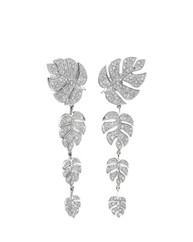 Sydney Evan 14K White Gold & Diamond Monstera Leaf Drop Earrings | Thumbnail 1 Sydney Evan 14K White Gold & Diamond Monstera Leaf Drop Earrings | Thumbnail 1