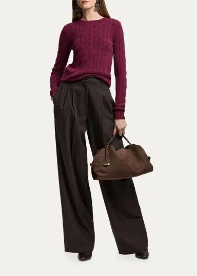 Ralph Lauren Collection Cable-Knit Cashmere Crewneck Sweater | Thumbnail 2