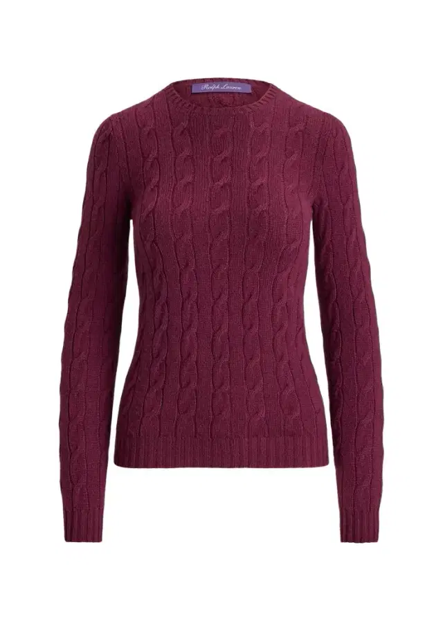 Ralph Lauren Collection Cable-Knit Cashmere Crewneck Sweater