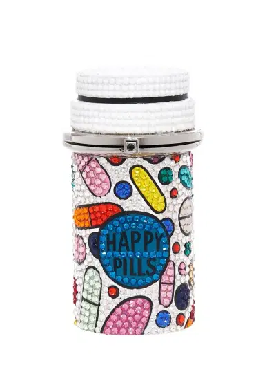 Judith Leiber Couture Prescription Bottle 'Happy Pills' Crystal Pillbox | Thumbnail 1 Judith Leiber Couture Prescription Bottle 'Happy Pills' Crystal Pillbox | Thumbnail 1