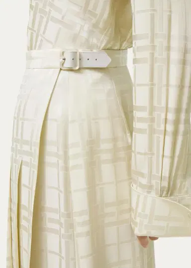 Burberry Annalie Jacquard-Check Silk Midi Skirt | Thumbnail 3 Burberry Annalie Jacquard-Check Silk Midi Skirt | Thumbnail 3