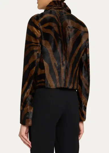 Simkhai Daria Zebra Calf Hair Jacket | Thumbnail 3 Simkhai Daria Zebra Calf Hair Jacket | Thumbnail 3