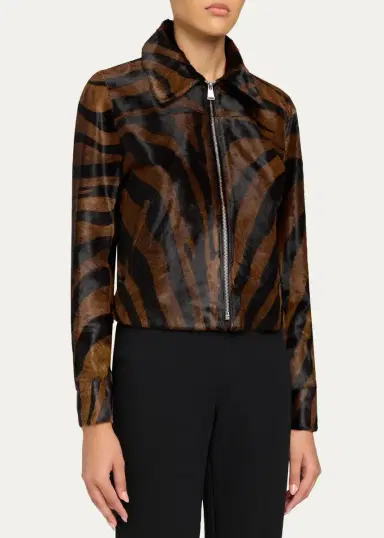 Simkhai Daria Zebra Calf Hair Jacket | Thumbnail 4 Simkhai Daria Zebra Calf Hair Jacket | Thumbnail 4