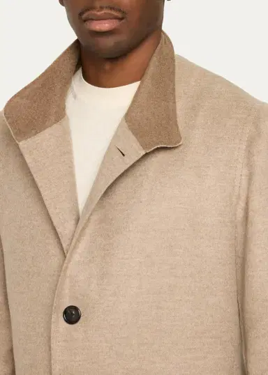 Cesare Attolini Men's Cashmere Flap-Pocket Carcoat | Thumbnail 5