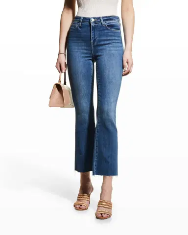 L'Agence Kendra High-Rise Crop Flare Jeans with Raw Hem | Thumbnail 3 L'Agence Kendra High-Rise Crop Flare Jeans with Raw Hem | Thumbnail 3