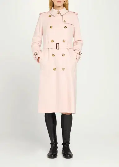 Burberry Kensington Double-Breasted Trench Coat in Brushed Cashmere | Thumbnail 2 Burberry Kensington Double-Breasted Trench Coat in Brushed Cashmere | Thumbnail 2