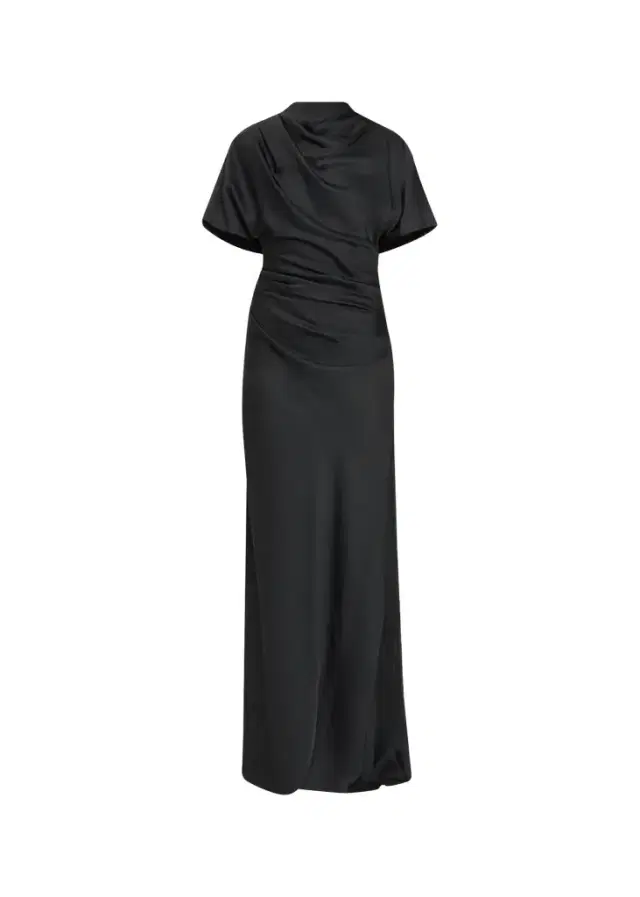 Simkhai Annibelis Draped Cape-Sleeve Satin Gown