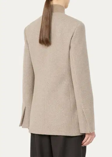Max Mara Cashmere Single-Breasted Collarless Jacket | Thumbnail 3