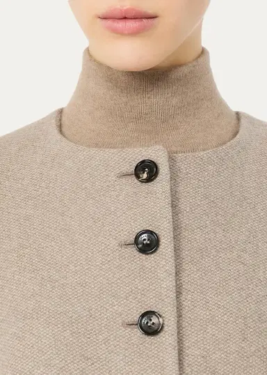 Max Mara Cashmere Single-Breasted Collarless Jacket | Thumbnail 5