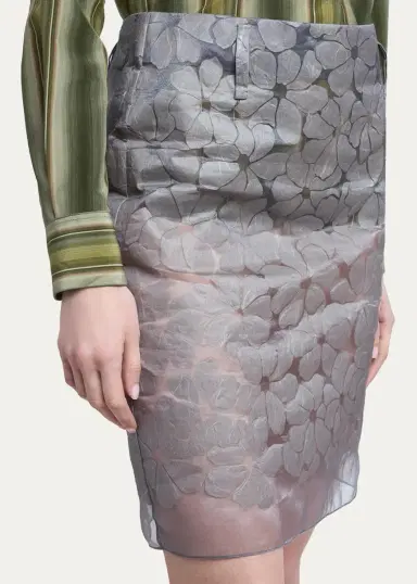 Marni Floral Semi-Sheer Knee-Length Skirt | Thumbnail 5 Marni Floral Semi-Sheer Knee-Length Skirt | Thumbnail 5