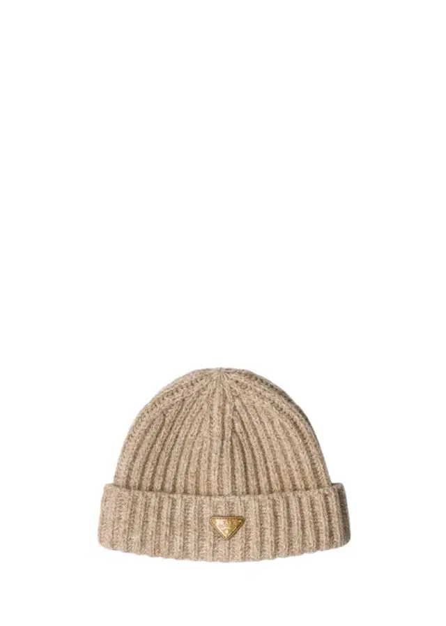 Prada Cashmere-Wool Rib Knit Beanie