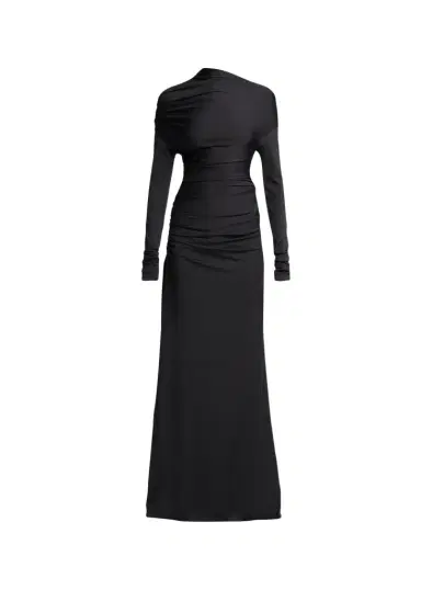 Victoria Beckham Draped Long-Sleeve Column Gown | Thumbnail 1 Victoria Beckham Draped Long-Sleeve Column Gown | Thumbnail 1