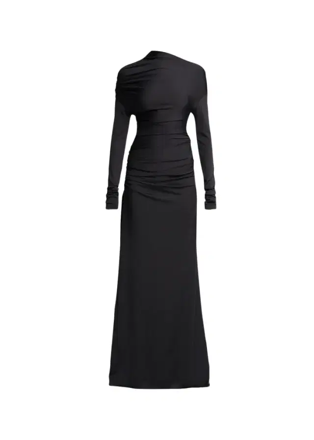 Victoria Beckham Draped Long-Sleeve Column Gown