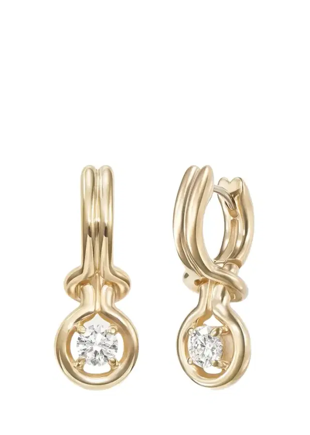 Melissa Kaye 18K Yellow Gold Rocky Earrings with Diamonds, Small